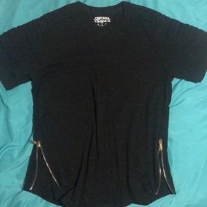 Black zipper tee